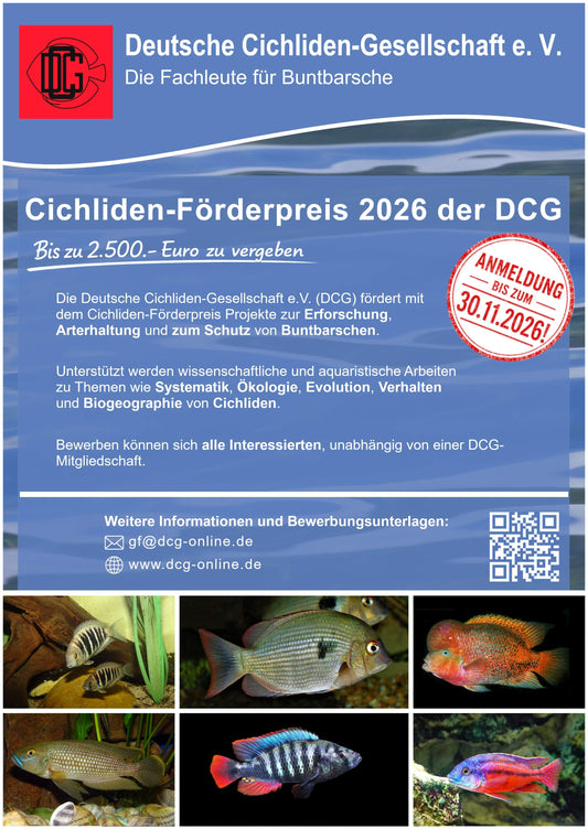 Cichliden-Förderpreis 2026 der DCG